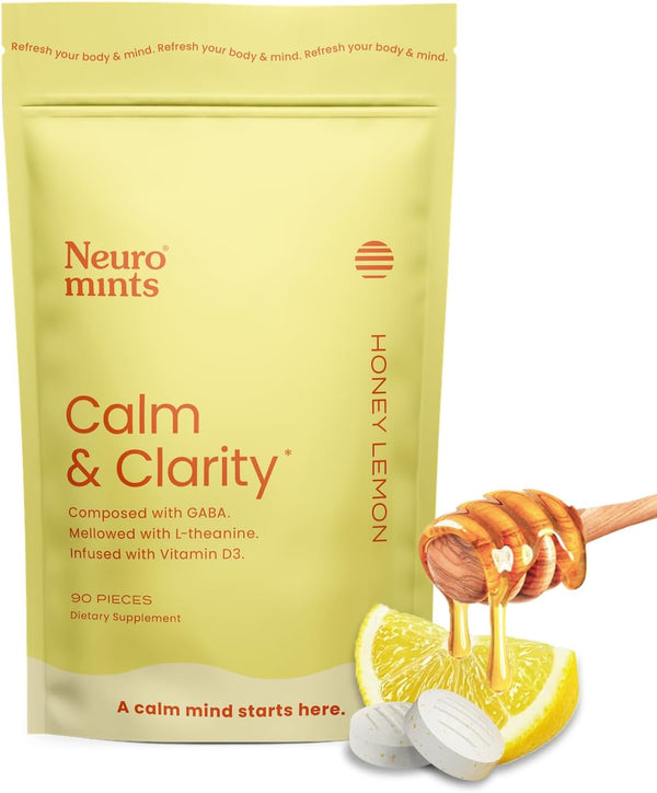 neurogum-calm-clarity-mints-90-pieces---sugar-free-with-l-theanine-gaba-vitamin-d3---nootropic-brain-supplements-for-memory---enhances-calm-stress-relief-for-men-women---honey-lemon-1