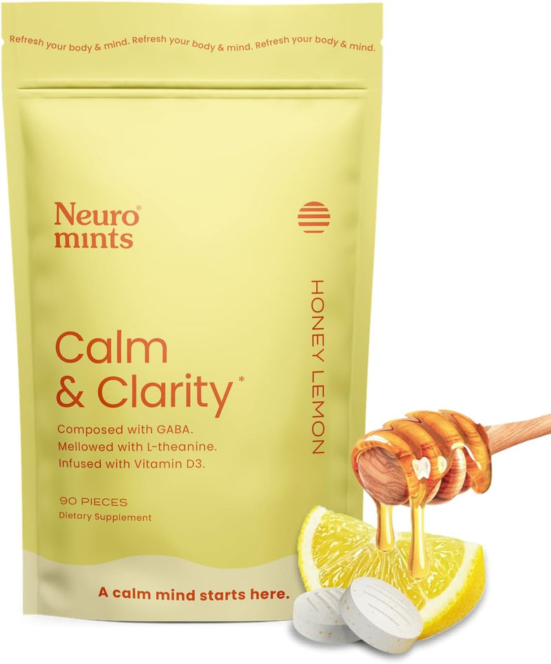 neurogum-calm-clarity-mints-90-pieces---sugar-free-with-l-theanine-gaba-vitamin-d3---nootropic-brain-supplements-for-memory---enhances-calm-stress-relief-for-men-women---honey-lemon-1