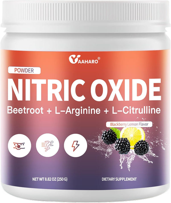 nitric-oxide-supplement---250g-organic-nitric-oxide-booster-powder-with-beetroot-powder-l-arginine-l-citrulline---energy-endurance-boost-for-women-men---blackberry-lemon-flavor---35-days-supply-1