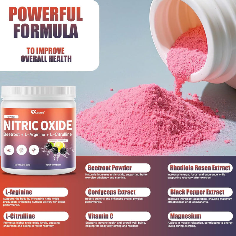 nitric-oxide-supplement---250g-organic-nitric-oxide-booster-powder-with-beetroot-powder-l-arginine-l-citrulline---energy-endurance-boost-for-women-men---blackberry-lemon-flavor---35-days-supply-4