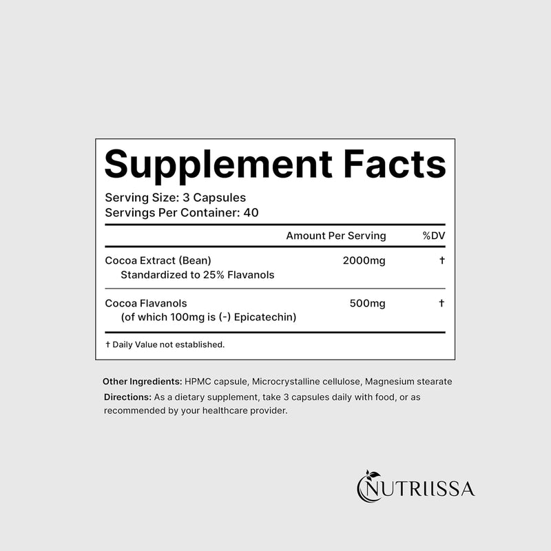 nutriissa-cocoa-capsules-2000mg---advanced-heart-health-nitric-oxide-circulation-support---500mg-cocoa-flavanols-per-serving---epeb-certified-for-purity-potency---vegan-120-capsules-40-servings-6
