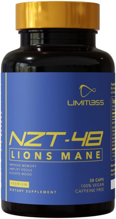 nzt-48-premium-brain-booster---lions-mane-supplement-capsules---nootropic-brain-supplements-for-memory-and-focus---brain-pills---natural-energy---caffeine-free-phosphatidylserine-30-servings-1