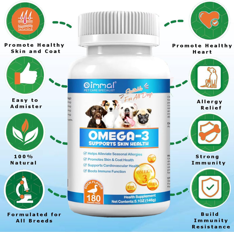 omega-3-fish-oil-for-dogs---180-count-tablet-treats-helps-shedding-skin-allergy-itch-and-dry-skin-relief-hot-spots---joint-health---skin-and-coat-supplement---salmon-oil---duck-flavor-2
