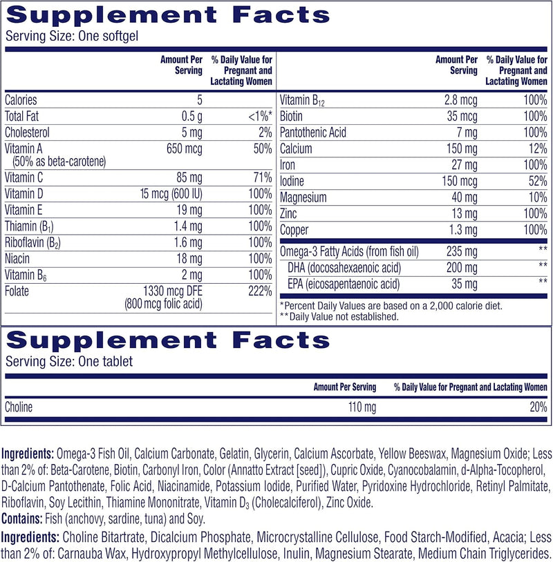 one-a-day-womens-prenatal-advanced-complete-multivitamin-with-brain-support-with-choline-folic-acid-omega-3-dha-iron-for-pre-during-and-post-pregnancy-9090-count-180-count-total-set-2
