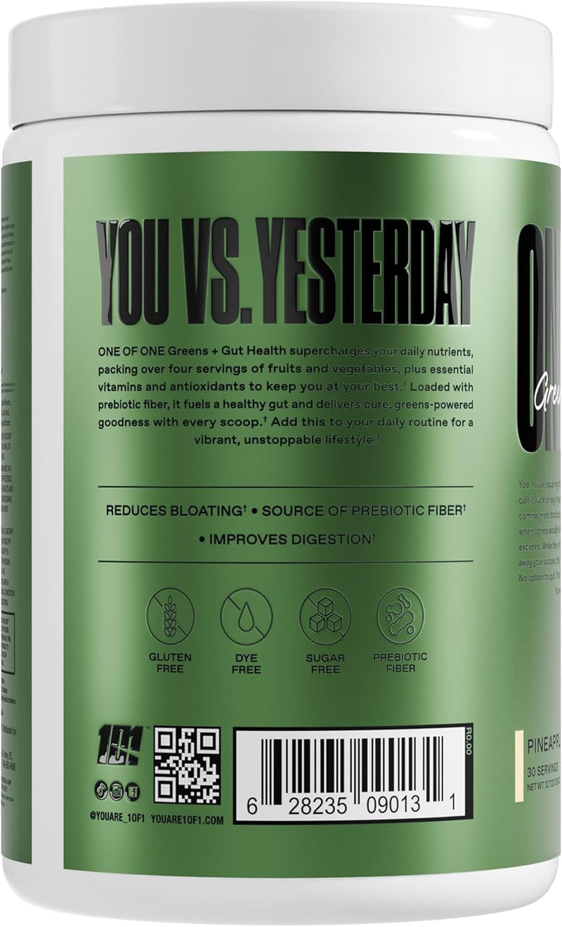 one-of-one-greens-gut-health-superfood-greens-powder-with-prebiotics-probiotics-digestive-enzymes-for-gut-health-immunity-energy-no-artificial-sweeteners---pineapple-30-serving-1