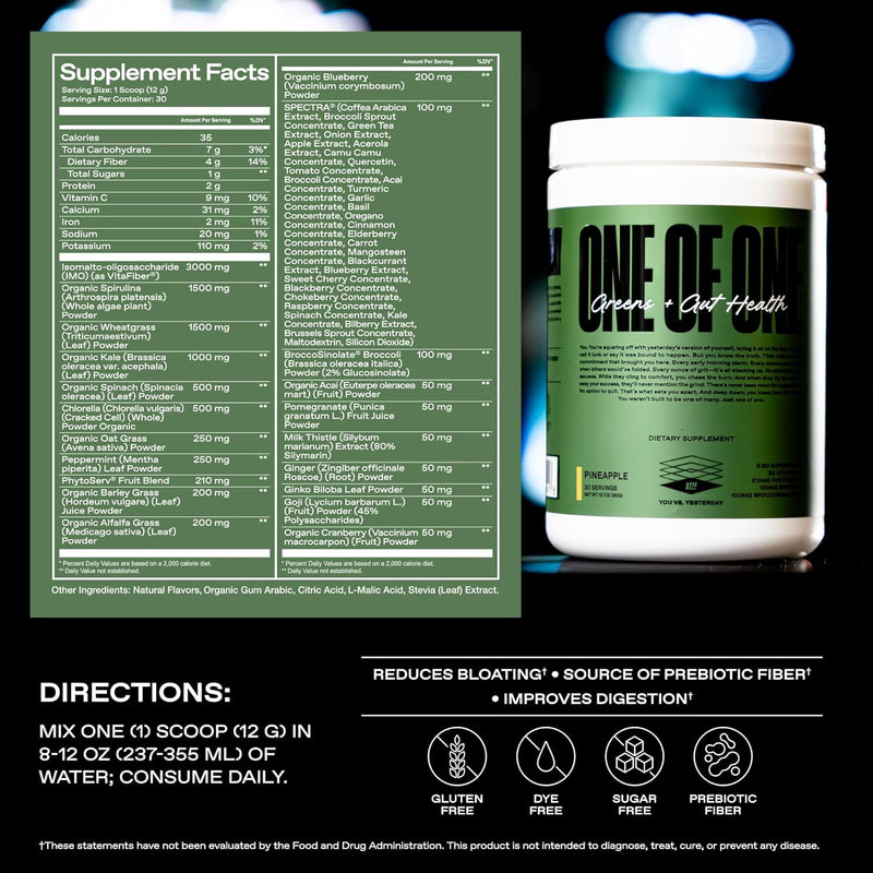 one-of-one-greens-gut-health-superfood-greens-powder-with-prebiotics-probiotics-digestive-enzymes-for-gut-health-immunity-energy-no-artificial-sweeteners---pineapple-30-serving-5
