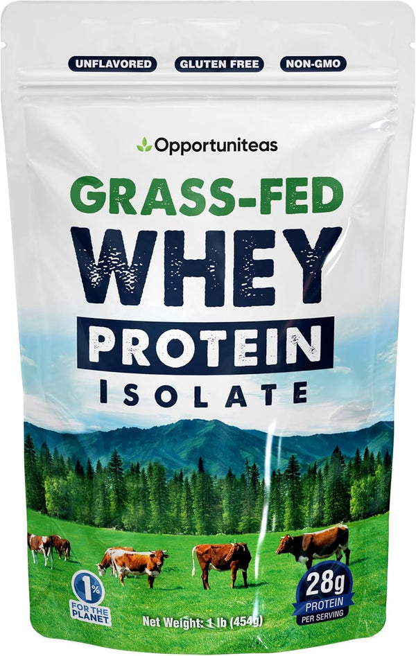 opportuniteas-grass-fed-whey-isolate-protein-powder---unflavored-28g-protein-powder-without-artificial-sweeteners-hormone-free-cows-non-gmo---1lb-1