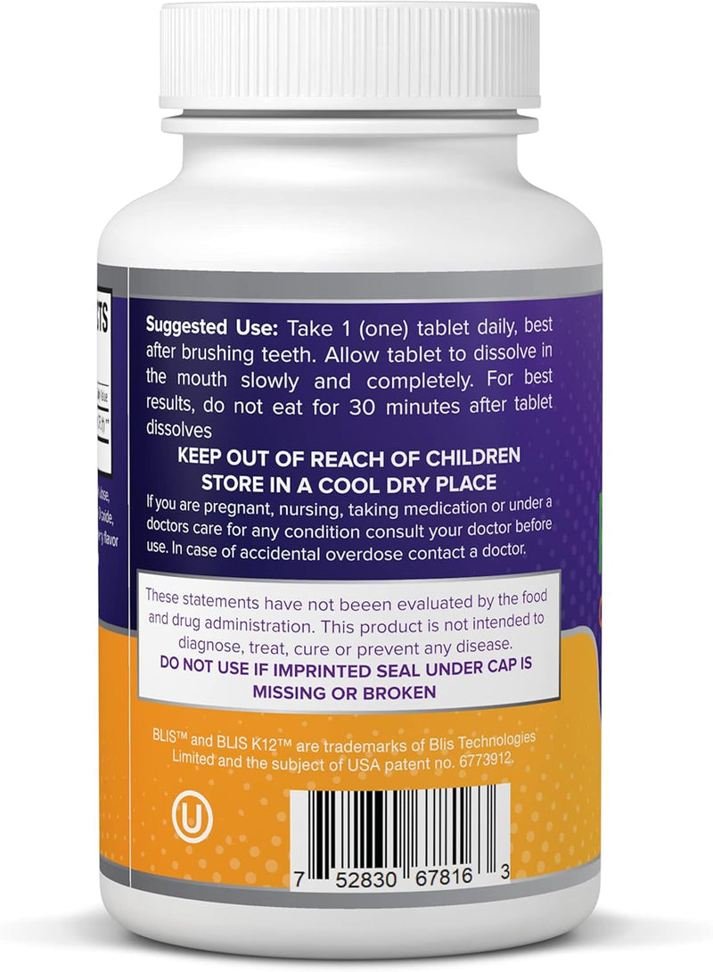 oral-probiotic-supplement-with-blis-k12-4-billion-cfu---now-dairy-free-60-day-supply-bottle-for-bad-breath-strep-cavities-gum-oral-and-dental-health---sugar-free---usa-made---60-count-2