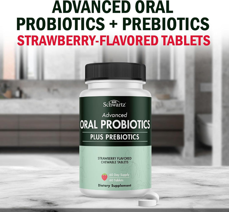 oral-probiotics-supplement-with-prebiotics---supports-healthy-teeth-gums-mouth-and-fresh-odorless-breath-for-adults---strawberry-flavored-chewable-dental-probiotic-60-tablets-60-day-supply-2