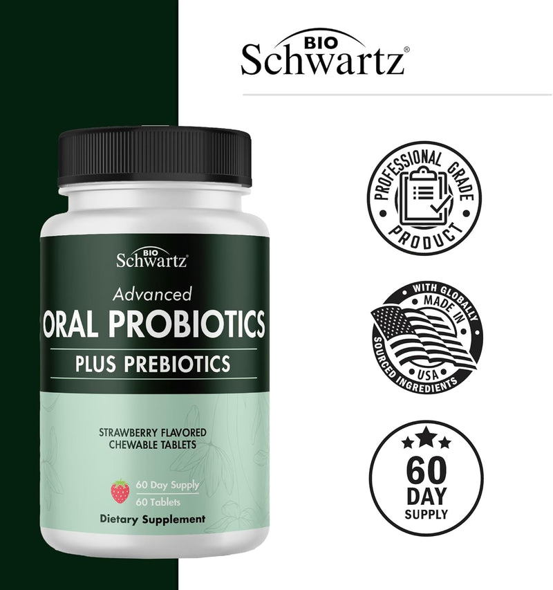 oral-probiotics-supplement-with-prebiotics---supports-healthy-teeth-gums-mouth-and-fresh-odorless-breath-for-adults---strawberry-flavored-chewable-dental-probiotic-60-tablets-60-day-supply-3