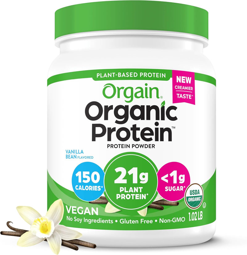 orgain-organic-vegan-protein-powder-vanilla-bean---21g-plant-based-protein-4g-prebiotic-fiber-no-lactose-ingredients-no-added-sugar-non-gmo-for-shakes-smoothies-102-lb-packaging-may-vary-1