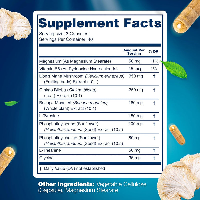 organic-lions-mane-supplement-capsules---120-real-mushrooms-lions-mane-capsules-with-ginkgo-biloba-herb-bacopa-monnieri---nootropics-brain-support---lion-mane-mushroom-supplement-6