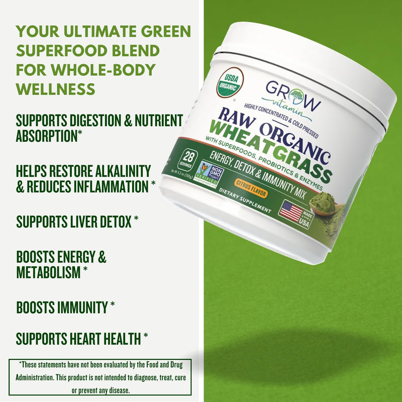 organic-raw-wheatgrass-juice-powder---usda-certified-organic-wheatgrass-powder-wchlorophyll-trace-minerals-natural-enzymes---ultra-concentrated---citrus-flavor---28-servings-4