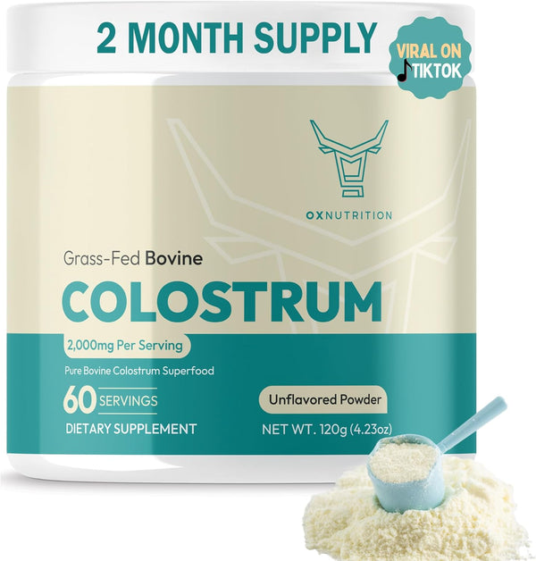 oxnutrition-colostrum-supplement-powder-for-gut-health-immune-support-muscle-recovery-hair-beauty-pure-gress-fed-bovine-colostrum-for-humans-natural-igg-unflavored-60-servings-1