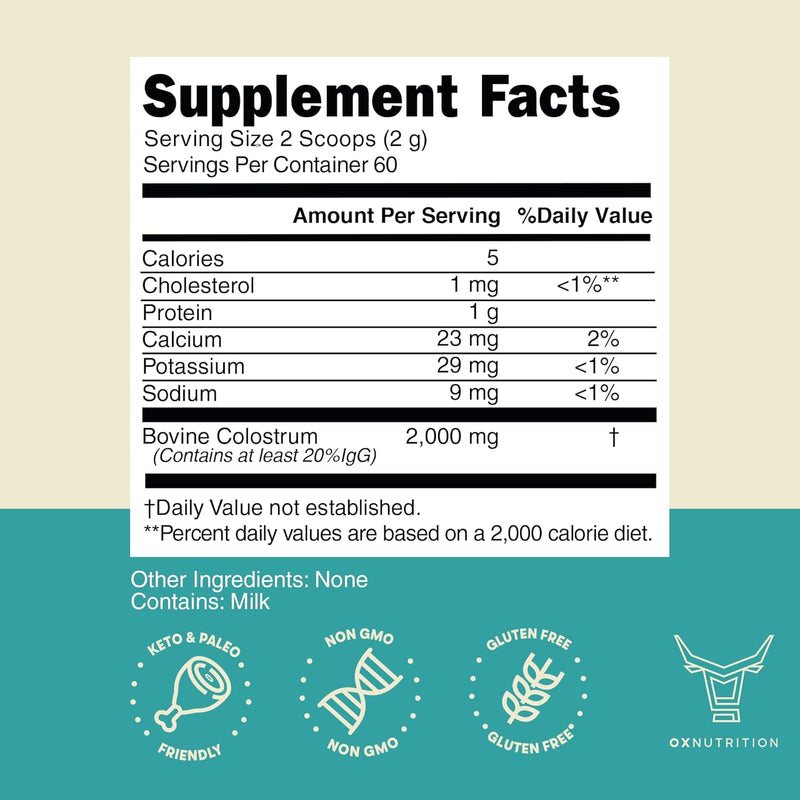 oxnutrition-colostrum-supplement-powder-for-gut-health-immune-support-muscle-recovery-hair-beauty-pure-gress-fed-bovine-colostrum-for-humans-natural-igg-unflavored-60-servings-7