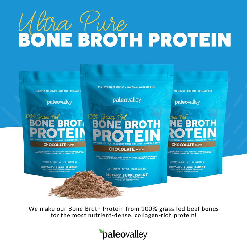 paleovalley-100-grass-fed-bone-broth-protein-powder---chocolate---rich-in-collagen-for-hair-skin-gut-health-bone-and-joint-support---28-servings-3