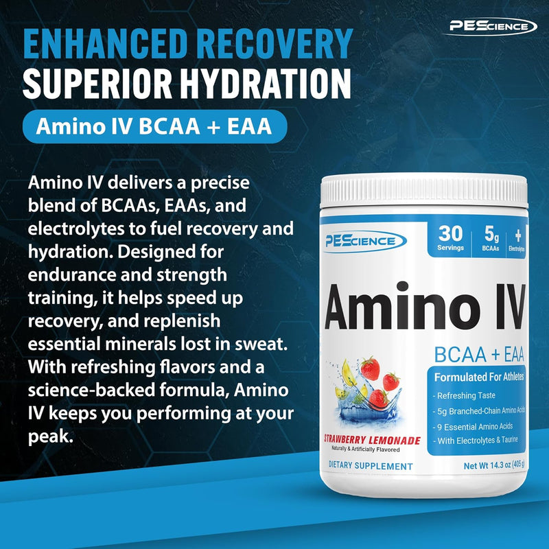 pescience-amino-iv-bcaa-eaa-powder-strawberry-lemonade-60-scoop-essential-amino-acids-taurine-electrolytes-for-hydration-and-muscle-recovery-sugar-free-for-men-women-post-workout-3