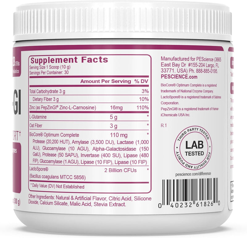 pescience-complete-gi-gut-health-powder-probiotics-for-women-and-men-digestive-enzymes-prebiotic-fiber-l-glutamine-pepzin-gi-zinc-carnosine-raspberry-flavor-30-servings-6