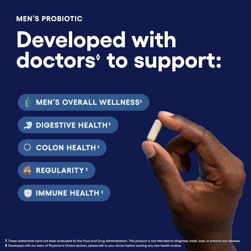 physicians-choice-probiotics-for-men---70-billion-cfu---8-strains---wselenium-organic-prebiotics---supports-digestive-health-microbiome-colon-immune-health---advanced-mens-probiotic---30ct-2