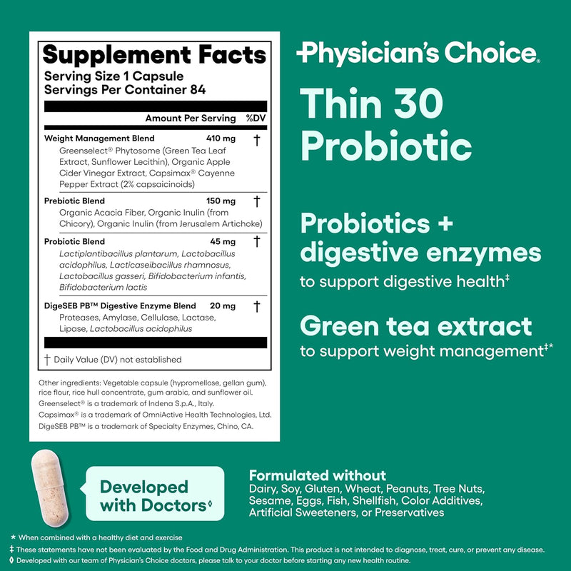 physicians-choice-probiotics-for-weight-management-bloating---6-probiotic-strains---prebiotics---key-ingredient-cayenne---supports-gut-health---weight-management-for-women-men---green-tea---84-ct-5