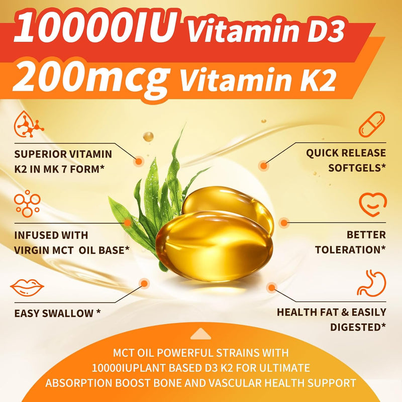 plant-based-d3-k2-vitamin-10000-iu-wvirgin-coconut-mct-oil---200-mcg-mk7-vitamin-k2-non-gmo-for-ultimate-absorption---bone-immune-heart-health---easy-to-swallow-d-k-supplement---250-softgels-2
