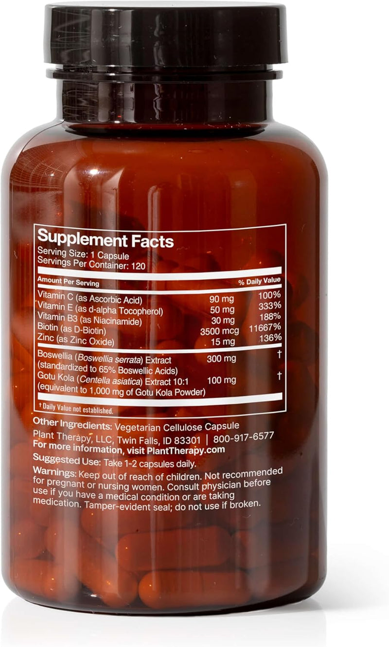 plant-therapy-3-in-1-biotin-capsules-with-vitamin-e-gotu-kola-manufactured-in-usa-4-month-supply-supports-radiant-skin-hair-growth-and-strong-nails-supplements-for-women-120-vegetarian-capsule-2