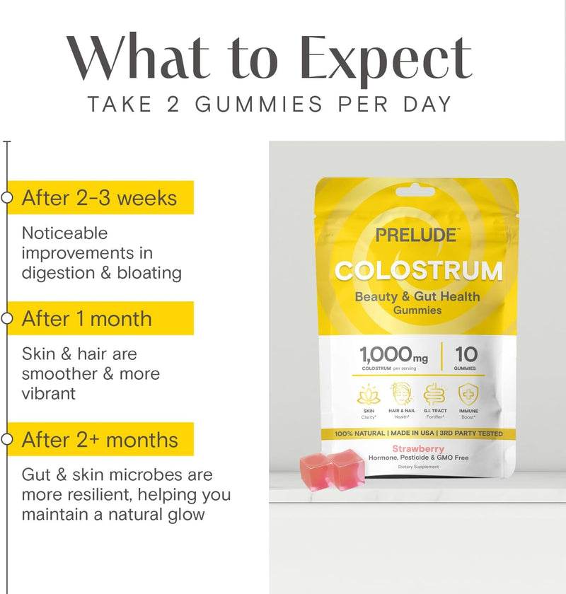 prelude-bovine-colostrum-chews-for-gut-health-bloating-beauty-for-women-men---grassfed-colostrum-gummies-for-digestive-health-immunity-overall-wellness---10-count-strawberry-milkshake-4pk-4