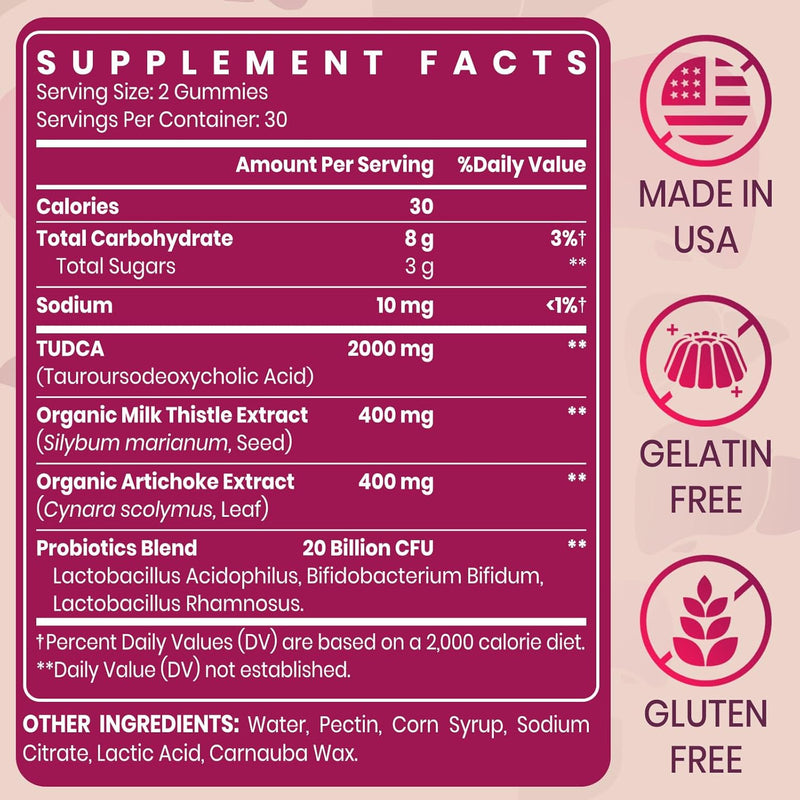 premium-tudca-gummy-supplement---2000mg-high-potency-liver-support-liver-cleanse-detox-repair-with-milk-thistle-artichoke-extract-probiotics-bile-salts---vegan-30-servings-3