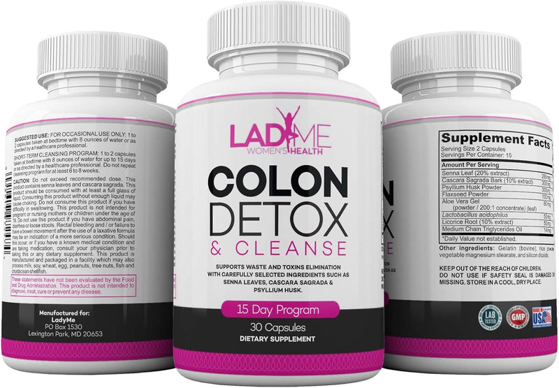 pure-colon-cleanse-detox-15-day-program---herbal-laxative-constipation-relief-with-psyllium-husk-cascara-sagrada-senna-leaves---special-women-intestinal-cleanser-by-ladyme---30-capsules-2