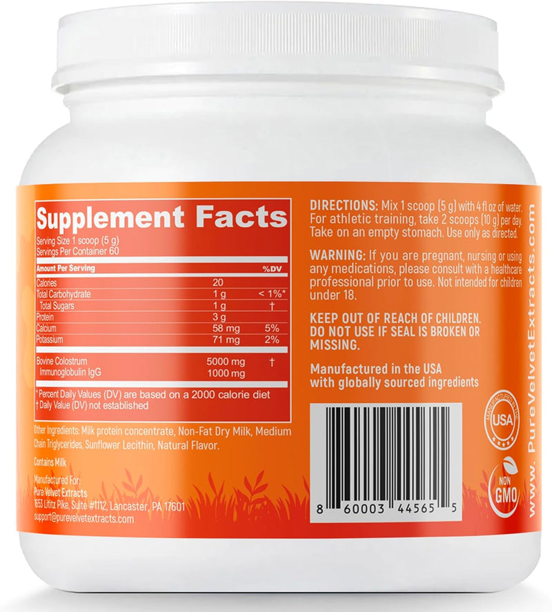 pure-velvet-colostrum-powder-for-gut-health-bloating-hair-growth-immune-support-bovine-cow-sourced-colostrum-protein-lactoferrin-supplement-contains-dairy-with-immunoglobulins-igg-10-ounce-3