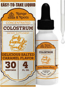 range-roots-colostrum-supplement---liquid-bovine-colostrum---alternative-to-colostrum-powder---support-gut-health-immunity-energy---healthy-hair-skin-nails---salted-caramel-flavor-30-servings-1