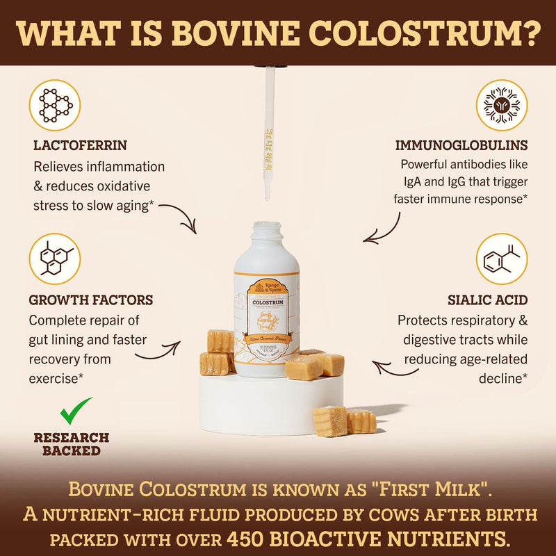 range-roots-colostrum-supplement---liquid-bovine-colostrum---alternative-to-colostrum-powder---support-gut-health-immunity-energy---healthy-hair-skin-nails---salted-caramel-flavor-30-servings-2
