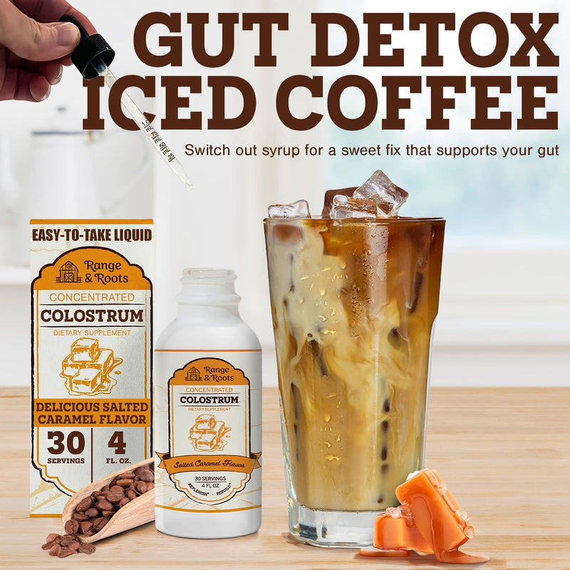 range-roots-colostrum-supplement---liquid-bovine-colostrum---alternative-to-colostrum-powder---support-gut-health-immunity-energy---healthy-hair-skin-nails---salted-caramel-flavor-30-servings-3