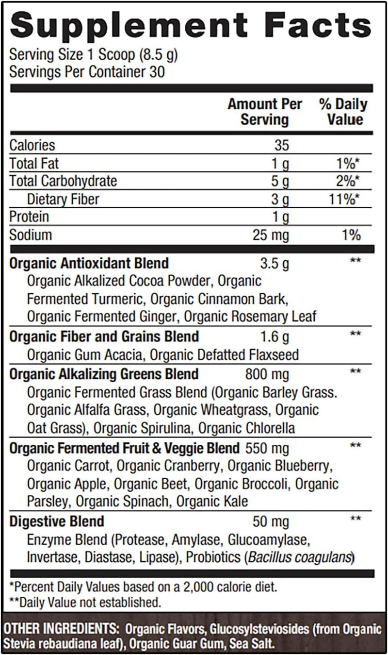 raw-organic-cacao-powder-super-greens---fermented-superfood-blend-with-digestive-enzymes-prebiotic-fiber-antioxidants---organic-non-gmo-gluten-free-vegan---chocolate-30-servings-847oz-4