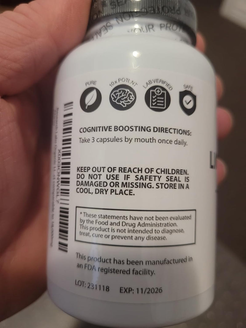 research-labs-organic-lions-mane-supplement-capsules-2-fer-1-ad---240-capsules-wpatent-litropane-immune-system-booster-nootropic-brain-support-mushroom-supplement-10x-extract-comparable-18000mg-9