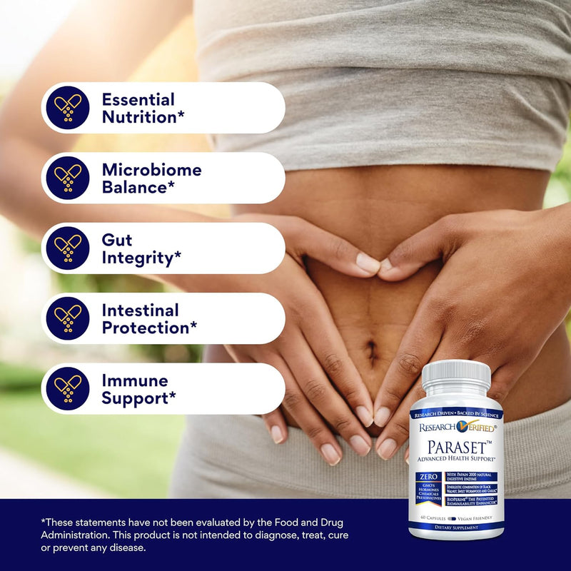 research-verified-paraset---60-capsules---natural-gut-health-enhancer---garlic-bulb-papain-sweet-wormwood-black-walnut-bioperine---vegan-3