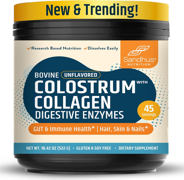sandhus-bovine-colostrum-with-collagen-powder-hair-beauty-skin-nail-supplement-supports-gut-immune-health-digestive-enzymes-45-servings-large-pack-nutrition-for-women-1