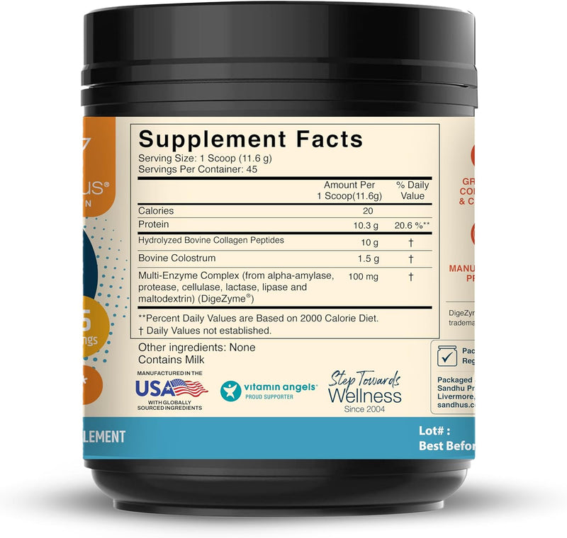 sandhus-bovine-colostrum-with-collagen-powder-hair-beauty-skin-nail-supplement-supports-gut-immune-health-digestive-enzymes-45-servings-large-pack-nutrition-for-women-3