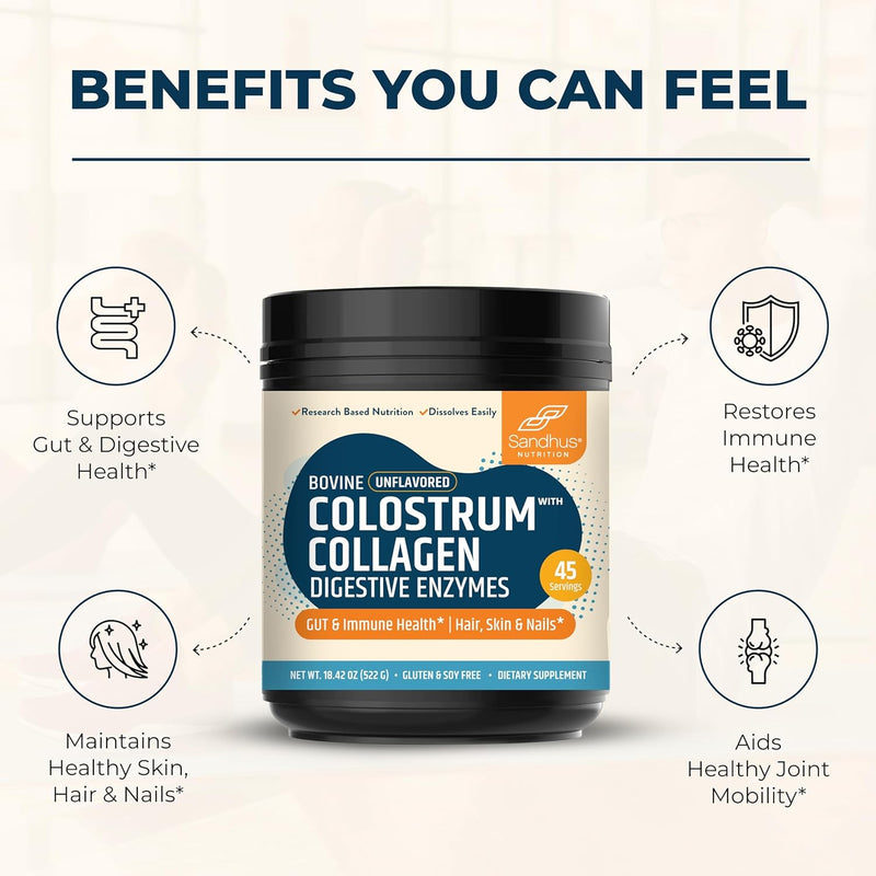 sandhus-bovine-colostrum-with-collagen-powder-hair-beauty-skin-nail-supplement-supports-gut-immune-health-digestive-enzymes-45-servings-large-pack-nutrition-for-women-6