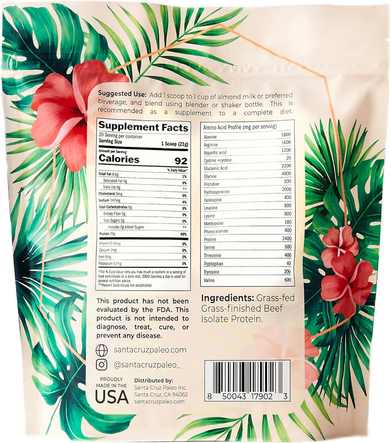 santa-cruz-paleo-beef-isolate-protein-powder-au-naturale-rich-in-collagen-peptides-gluten-free-keto-sugar-free-paleo-20g-grass-fed-protein-per-serving-low-calorie-clean-protein-powder-092-lb-4