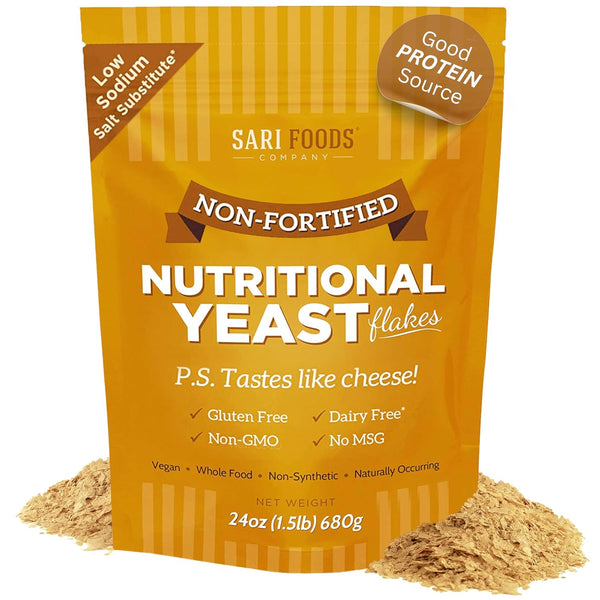 sari-foods-non-fortified-nutritional-yeast-flakes---24oz-or-8oz---organic-superfood-protein-gluten-free-dairy-free-vegan-cheese-parmesan-substitute-vitamins-b-beta-glucans-18-amino-acids-1