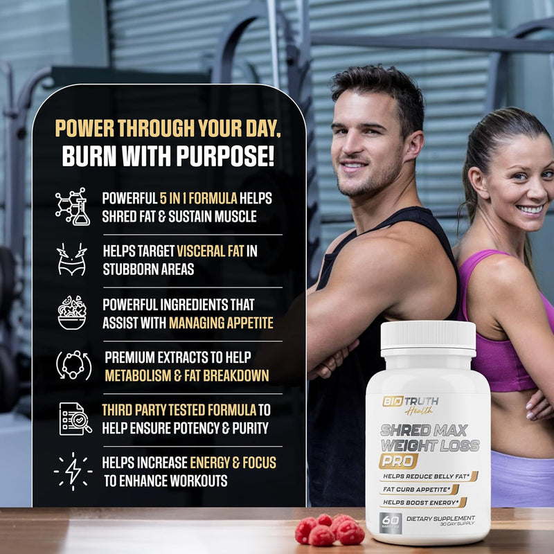 shred-max-pro-weight-loss-pills-for-women-fat-burner-for-men-supports-glp-1-pathway-function---appetite-suppressant-carb-blocker-3rd-party-tested-supplement---60-pills-for-adults-3