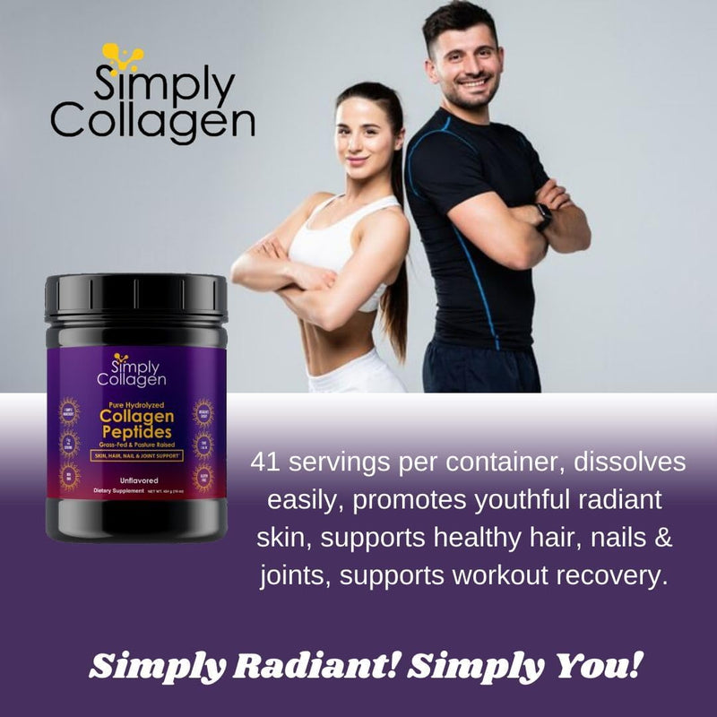 simply-collagen-hydrolyzed-collagen-peptides---enhances-strengthens-hair-skin-nails-bones-joints---grass-fed-type-i-iii---41-servings-per-container-2