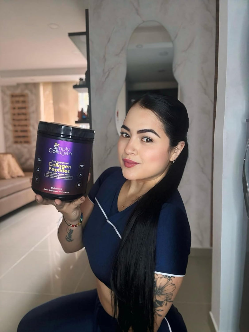 simply-collagen-hydrolyzed-collagen-peptides---enhances-strengthens-hair-skin-nails-bones-joints---grass-fed-type-i-iii---41-servings-per-container-6