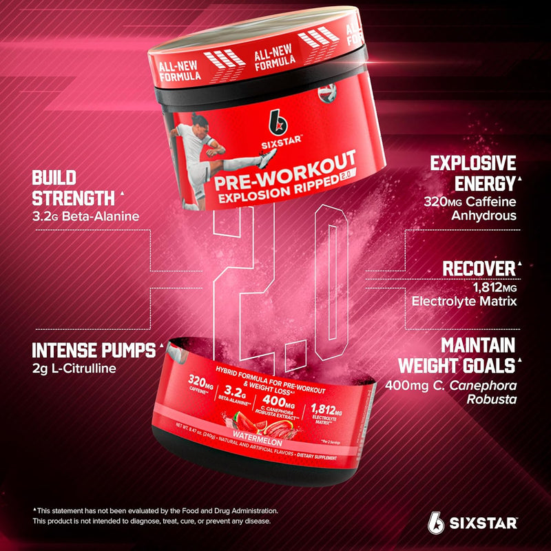six-star-pre-workout-explosion-watermelon-30-servings---preworkout-energy-powder-supplement-for-men-women---pre-workout-drink-mix-with-creatine-beta-alanine---sports-nutrition-products-2