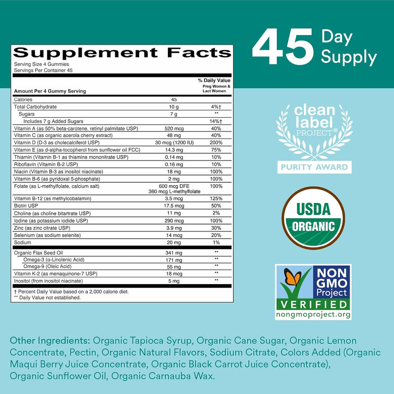 smartypants-organic-prenatal-vitamins-for-women-multivitamin-gummies-biotin-methylfolate-omega-3-ala-vitamin-d3-c-vitamin-b12-b6-a-k2-zinc-choline-vegetarian-180-count-45-day-supply-2