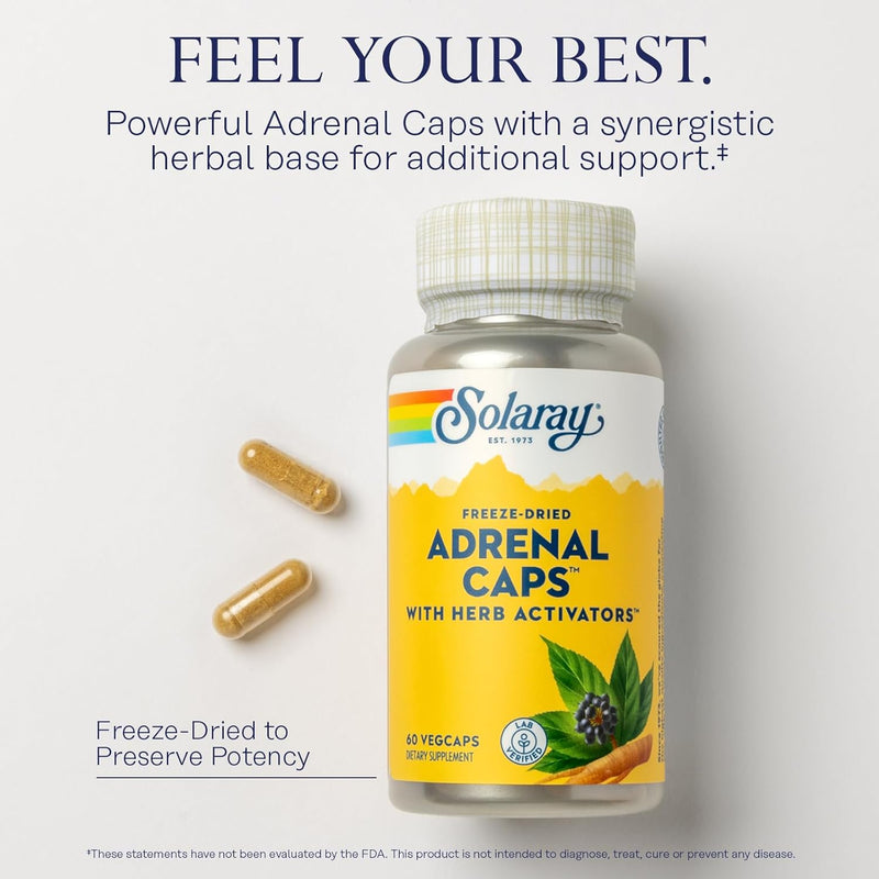 solaray-adrenal-caps-freeze-dried---wellness-support-adrenal-cocktail-with-herb-activators-eleuthero-gotu-kola-licorice-and-clove---lab-verified-60-day-guarantee---30-servings-60-vegcaps-2