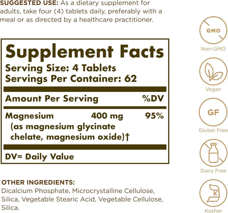 solgar-chelated-magnesium---250-tablets---supports-nerve-muscle-function---non-gmo-vegan-gluten-free-dairy-free-kosher---approx-62-servings-2