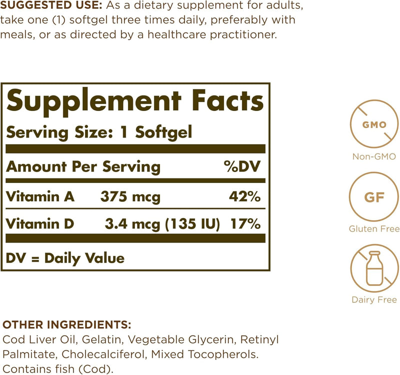 solgar-cod-liver-oil---250-softgels-pack-of-2---provides-vitamins-a-d---non-gmo-gluten-free---500-total-servings-2