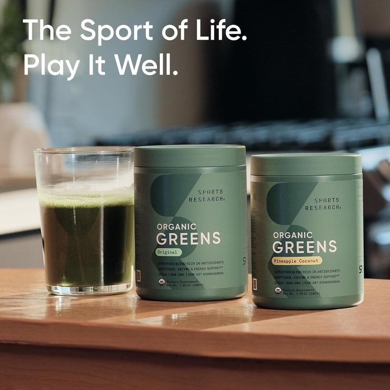 sports-research-organic-greens-superfood-powder-wspirulina-chlorella-adaptogens-enzymes-probiotics-8-vit-bs-for-gut-mood-support---vegan-sugar-free-low-cal-original-20-servings-2